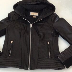 Michael Kors Black Leather Jacket size small